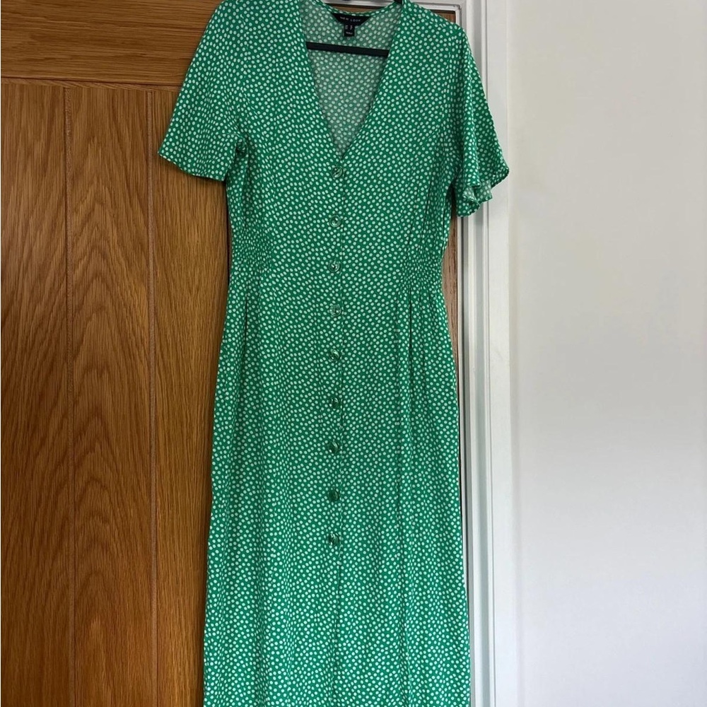 New Look Green Button-Down Midi Dress